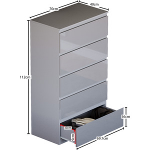 Vida Designs Glinton 3 Piece FSC Bedroom Set - Grey by Vida Designs