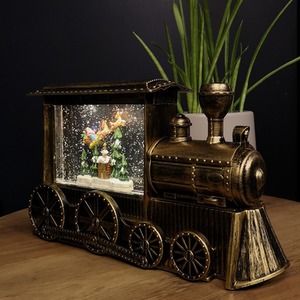 Water Spinner Christmas Train and with Santa Scene - Brown by Samuel Alexander