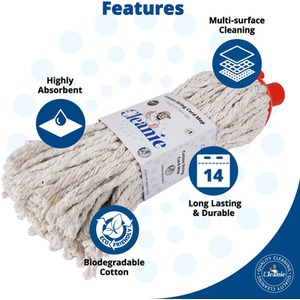 Traditional cord Mop. Replacement Mop Head. Fits all UK sticks. - White by Mr Cleanie