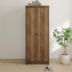 Oak 3 Piece Set 2 Door Wardrobe 4 Drawer Cabinet Bedside Table - Brown by Wyld and Coco