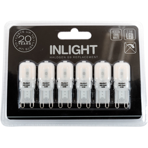 6 Pack of 2.5 Watt LED G9 Capsule Light Bulbs - Natural White by Litecraft