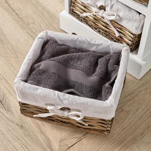 Home Source Lichfield 4 Willow Basket Drawer Chest Storage Unit - White by Home Source