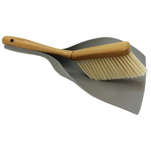 Bamboo Dustpan and Bristle Brush Set - Bamboo by JVL