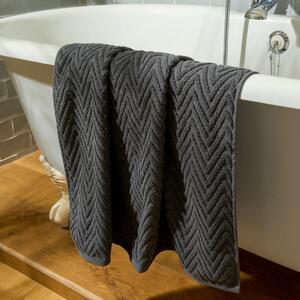 Pack Of Chevron Geo Jacquard Cotton Bath Towel by OHS