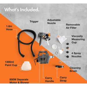 800W Electric Paint Sprayer - Grey by VonHaus