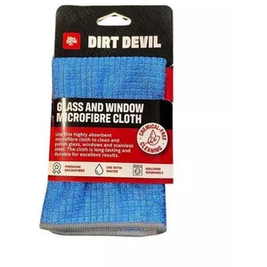 Dirt Devil Glass and Window Microfibre Cloth 30 x 30 cm Blue - Blue by Dirt Devil