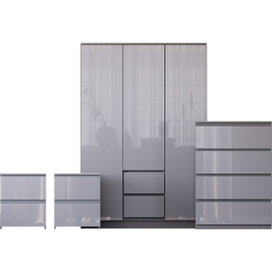 Vida Designs Glinton 4 Piece FSC Bedroom Set - Grey by Vida Designs