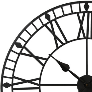 Skeleton Wall Clock with Roman Numerals - Black by Home Garden Direct