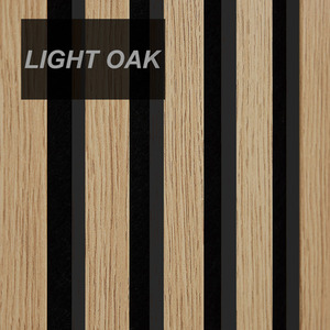 4x Wood Acoustic Slatted Wall Panels - Natural Oak by Aluxo