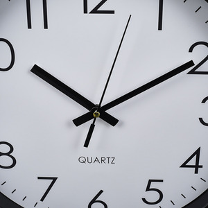 12-Inch Non-Ticking Battery-Operated Wall Clock - Black by Livingandhome