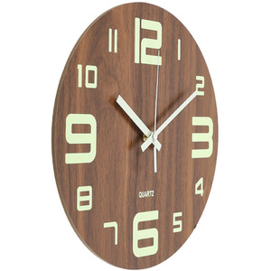 Luminous Silent Thin-Profile Wall Clock - Brown by Livingandhome