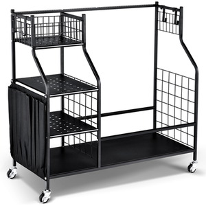 Golf Bag Storage Rack - Black by Costway