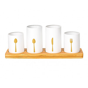 Innoteck Cutlery Holder with Bamboo Tray by Innoteck