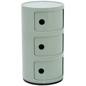 HomeScape Storage Unit Cylindrical Multi-Tiered Plastic Drawer - 3-Tier Green / 58cm by Kindred Trading LTD