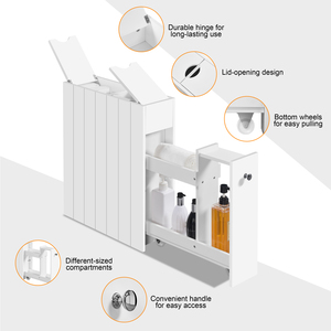 Bathroom Compact Freestanding Storage Cabinet - White by Yaheetech