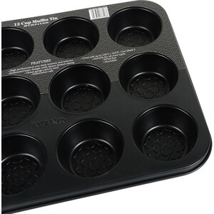 Ayano 12 Cup Deep Muffin Tin - Black