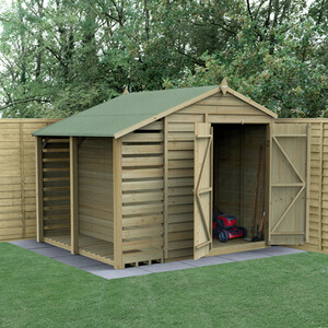 4LIFE 6x8 Apex Shed with Lean To by Forest Garden