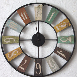 Arial Industrial Multi Colour Wall Clock - Multi by IH Design