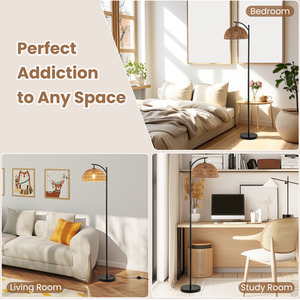 63 Inches Arc Floor Lamp - Black by Costway