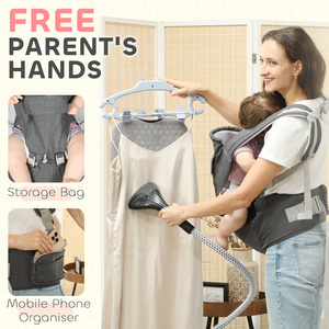 AIYAPLAY 6 in 1 Baby Carrier Newborn to Toddler with Removable Seat - Grey by AIYAPLAY