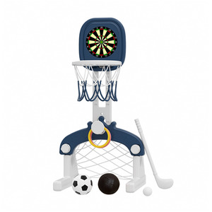 Kidkid 5-in-1 Kids Sports Playset Basketball Hoop - Blue and White by Kidkid