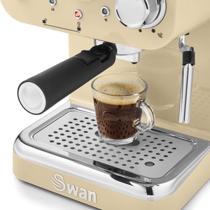 Retro Pump Espresso Coffee Machine - Retro Cream by Swan