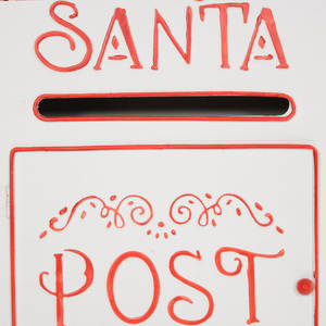 HOMCOM Christmas Post Box Wall Mounted Letters to Santa Mailbox - White by HOMCOM