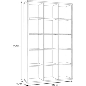 Mauro 3x5 Shelving Unit - Sand Oak by Furniture To Go