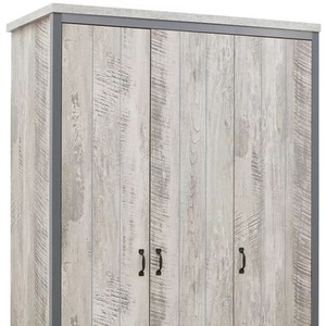 Grey 4 Piece Set 3 Door Wardrobe 4 drawer chest and 2 Bedside Tables - Grey by Wyld and Coco