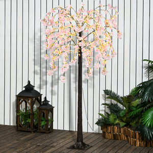 HOMCOM 180cm Cherry Blossom Tree Light with 450 Warm White LED Lights - Pink by HOMCOM