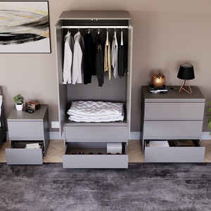 Denver Bedroom Set (2 Drawer Bedside, 3 Drawer Chest, 2 Door 2 Drawer Wardrobe) by Vida Designs