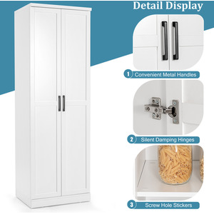 2-Door Utility Storage Cabinet - White by Costway