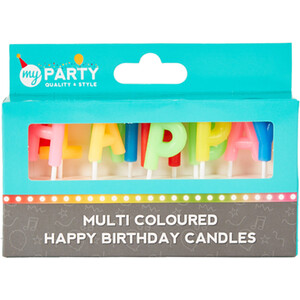 Multi Coloured Happy Birthday Candles Pack - Multicolour by My Party