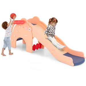 4-in-1 Kids Play Slide Toddler Slide Toy Set - Pink by Costway