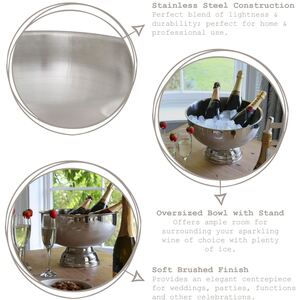Stainless Steel Champagne Ice Bucket - 35cm - Plain - Silver by Rink Drink