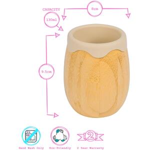 130ml Bamboo Baby Trainer Cup - Beige / 8cm by Tiny Dining