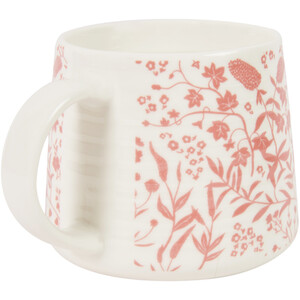 Flower Ribbed Mug - Pink