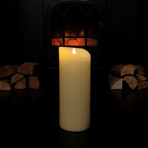 Premier Christmas Warm White Flickerbright Candle with Timer - White by Samuel Alexander