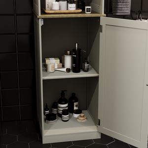 Priano 1 Door 2 Shelf Tall Cabinet - Grey by Vida Designs