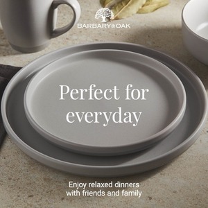 Avena 16 Piece Dinnerware Set - Fossil Grey by Barbary and Oak