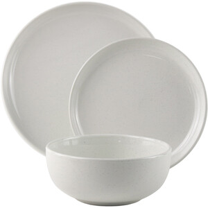 Easy Living 12 Piece Speckled Dinner Set - White