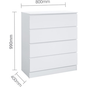 3 Piece Furniture Set Chest of Drawers Bedside Tables Birlea Oslo - White by Birlea