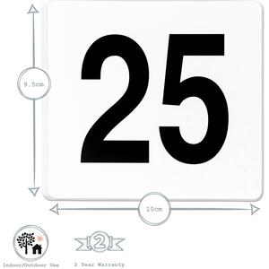 10cm Table Numbers White - White / 25 by Argon Tableware