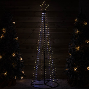 Christmas Pyramid Tree with 580 White and Warm White LEDs - White by Samuel Alexander