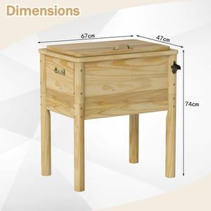 51 L Outdoor Beverage Cooler - Brown by Costway