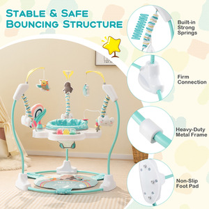 Baby Stationary Activity Center Baby Bouncer - Blue by Costway