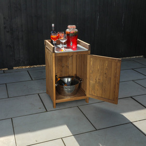 Wooden Outdoor Kitchen Cabinet Pressure Treated - Brown by Waltons
