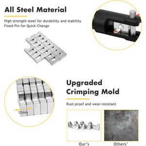 16 Tons 11 Dies Hydraulic Wire Terminal Crimper Tool - Yelllow by Costway