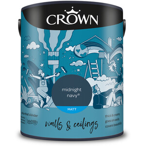 Crown Matt Emulsion - Midnight Navy / 5l by Crown Paints