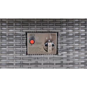 Arizona Fire Pit Round Rattan Patio Dining Set - Grey / 4 by Giardino